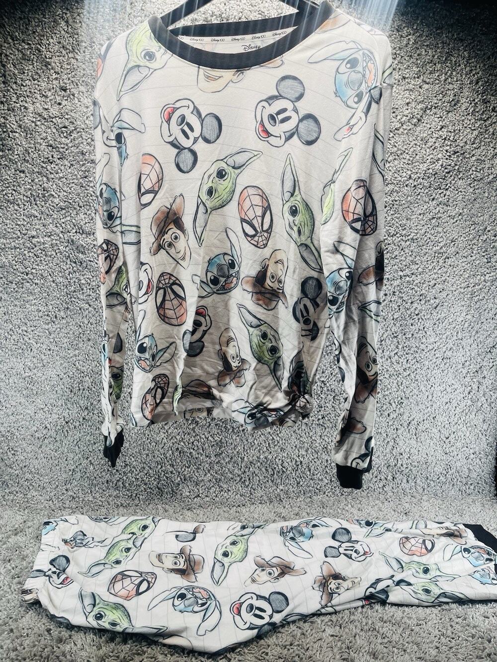 Disney 100 Pajama Set Women Large 2pc Family Sleep Soft Lightweight Matching